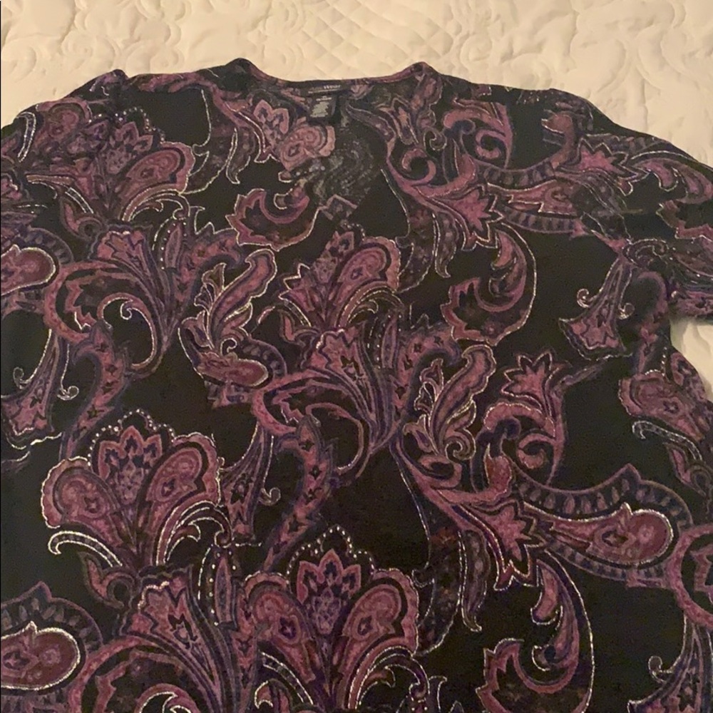 purple swirled catherine’s sweater